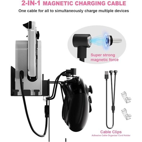 Vægmonteringskit til Nintendo Switch/OLED, 2-i-1 PS5 Controller & Headset Hanger