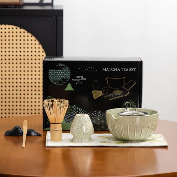 Matcha-set - Set om 7 - Matcha startkit - Matcha-visp - Det perfekta setet för traditionell matcha - Bambu - Vackert förpackat - B