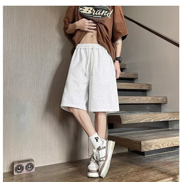 Miesten Kesämuoti Merkki Pluskoko Viides Housut Miesten Kesä Urheilu Pojat Löysä Ulkoilu Bermuda Shorts T Musta XXXL