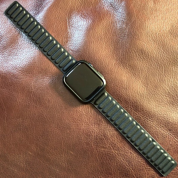 Læderrem til Apple Watch Band 45mm 41mm 44mm 40mm Original Magnetic Loop Link Armbånd iWatch Ultar2 49mm 9 8 7 6 SE 3 42mm Mørkeblå