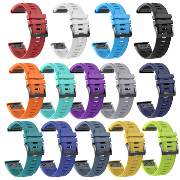 22 mm 26 mm silikone rem til Garmin Fenix ​​7X 7 Pro Solar/6X 6 Sapphire 5 5X Plus 3 3HR/Epix QuickFit WatchBand 1:1 Officielt band style2 Lilla style2 Purple QuickFit 22mm