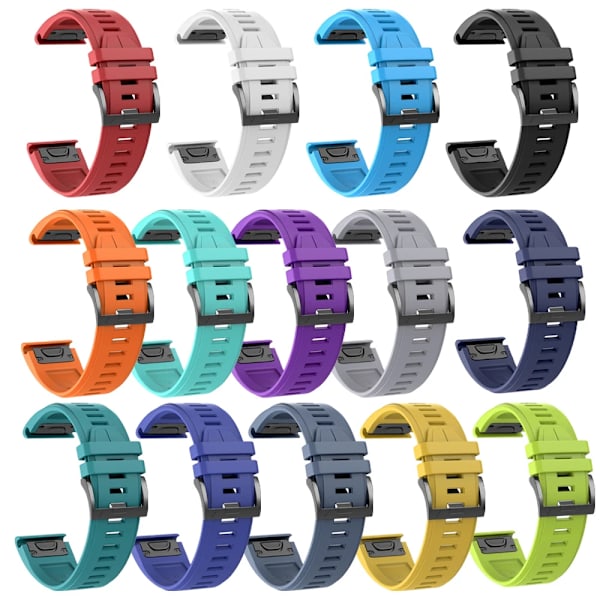 22 mm 26 mm silikonrem för Garmin Fenix ​​7X 7 Pro Solar/6X 6 Sapphire 5 5X Plus 3 3HR/Epix QuickFit WatchBand 1:1 Officiellt band style2 Army green style2 Army green QuickFit 22mm