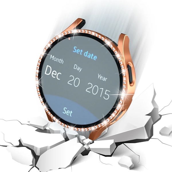 Glas+ etui for Samsung Galaxy Watch 6 40mm 44mm Tilbehør Bling PC-støtfanger+skjermbeskytter Galaxy watch 6 deksel etui gull galaxy watch 6 40mm