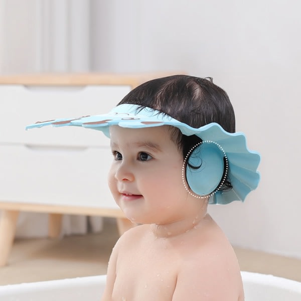 Baby shower, justerbar cap för toddler, hårsköljvisir håller vatten borta från ögon och öron, skydd för barn och
