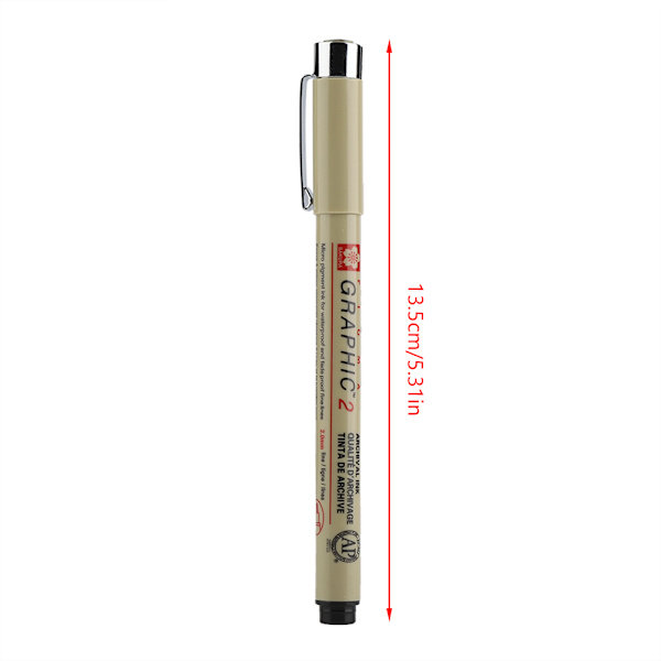 Ritpenna för teckning, skiss, pigment, linjekonst, bläckpenselspets, hantverkspenna (1,0 mm)