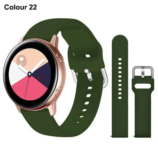 20 mm 22 mm silikonearmbånd til Samsung Galaxy Watch Active 2 Watch 3 4 5 6 45 mm 42 mm 47 mm Gear S3 Rem til Amazfit bip Color 22 til Gear Sport