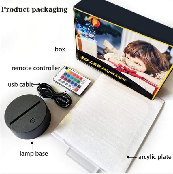 Nattlys Keqing Figur Anime Spil 3D LED Bordslampe til
