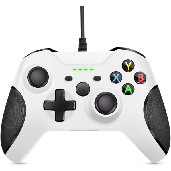 SQBB Kabelansluten Xbox One Gaming Controller USB Gamepad Joypad Controller med Dual-Vibration för Xbox One/S/X/PC med Windows 7/8/10 (Vit)