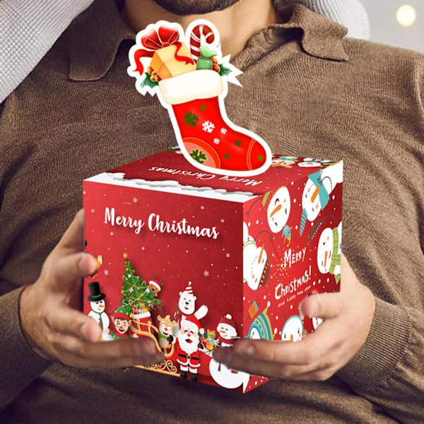 Julstrumpa låda | Sparbössa | Överraskning Sparbössa | Julstrumpa | Jullåda God Jul Kassaskrin Rolig & Kärleksfullt sätt att erbjuda kontanter