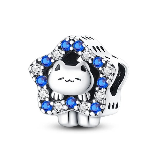 925 Sterling Silver Katt Och Hund Serien Bästa Vän Hängande Fit Original Pandora Armband Charms Pärla Halsband Diy Fe Fe Fe Fe Fe Fet Smycker SMC3825