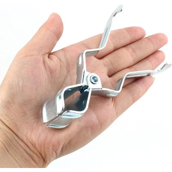 Metallklämmor för tältstänger, multifunktionella campinglykta-hängare, klämmor, krokar, hållare för tältstänger, 2-pack