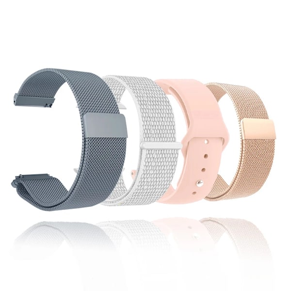 18 mm 20 mm 22 mm metalliremm Garmin Vivoactive 3 4 4s Band Watch Venu 2 2s SQ Forerunner 645 Armband Silikonögla Nylon handled Nylon PinkSand 22MM