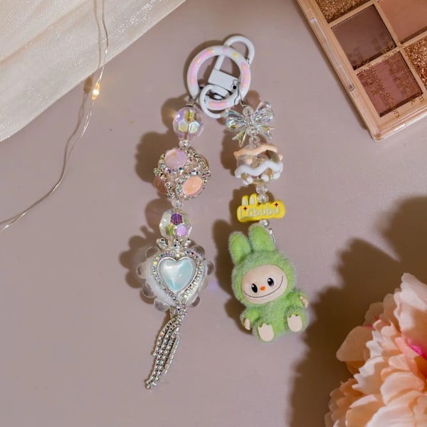 Labubu Riipus Anime Hahmo Avaimenperä Laukku Matkapuhelin Lahja Söpö Hiukkasmalli Koristelu Kawaii Pari Lahja Festivaali(FMY) D