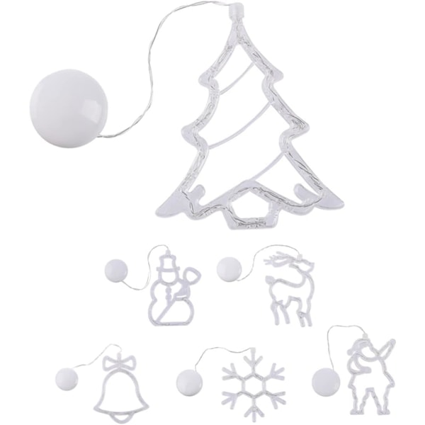 Hjemmeforsyning gardinlys lysende gardinlys LED sugekopp julelys til bryllup fest hage soverom vindusdekorasjon (snøfnugg stil)