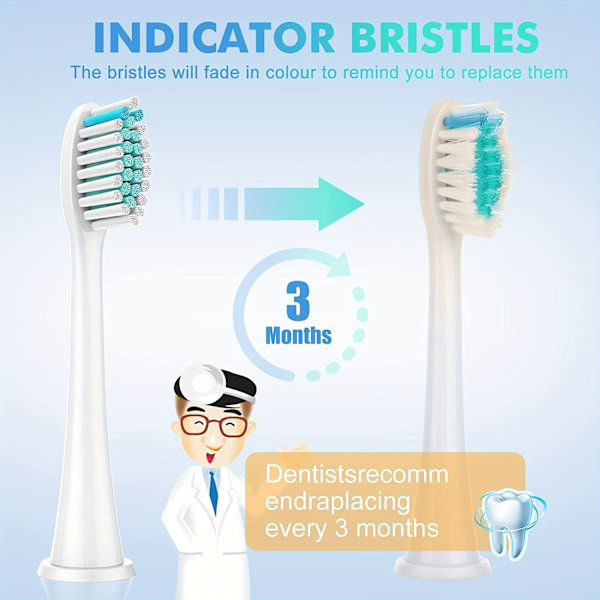 4/12 stk. udskiftningsbørstehoveder, kompatibel med Philips Sonicare elektrisk tandbørste, hvid 12 stk.