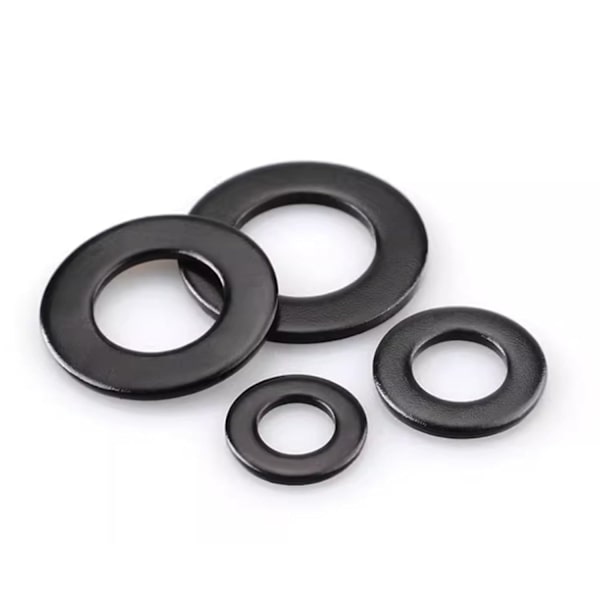 M6 x 12 mm ulkoØ mustat tasopalat - 100 kpl 18-8 (304) ruostumatonta terästä Black M6/304
