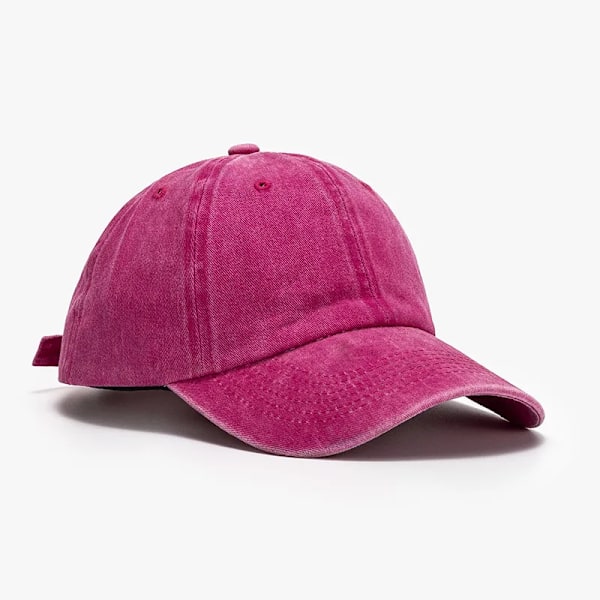 Vasket vanlig cap Retro Justerbar Original Klassisk Lågprofil Bomulls Golfhatt Ustrukturert Cap Herr Kvinner Rose Red Justerbar