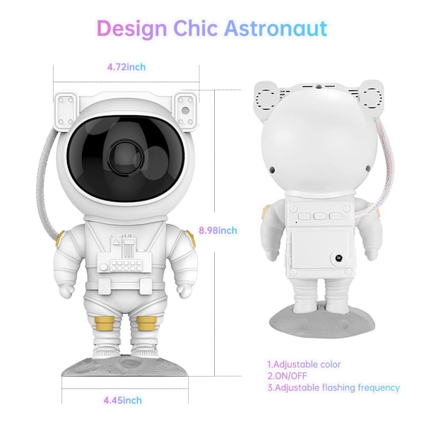 Astronaut Natlampe - Justerbar Nebulosprojektorlampe med Fjernbetjening - Natlampe til Børns Soveværelse, Fest, Fødselsdag Gaver
