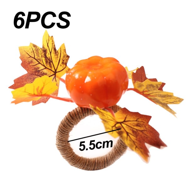 CQBB Servettringar, julpumpa servettringar för höstens höstlöv dekorationstillbehör