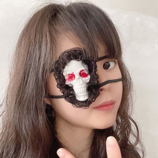 Lolita Lace Skull Single Eye Patch Gothic Blindfold Halloween Cosplay Accessoar Lila SQBB