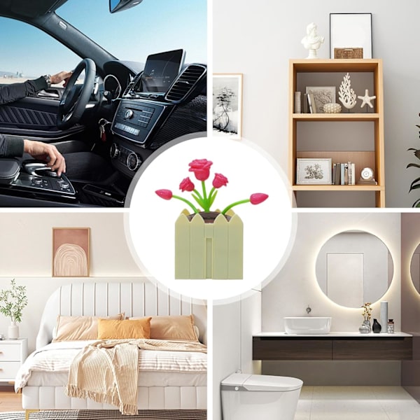 Solsikke-dashborddekorasjon, solcelledrevet blomst, bilinnredning, SUV/lastebiltilbehør, boligdekor BEIgE