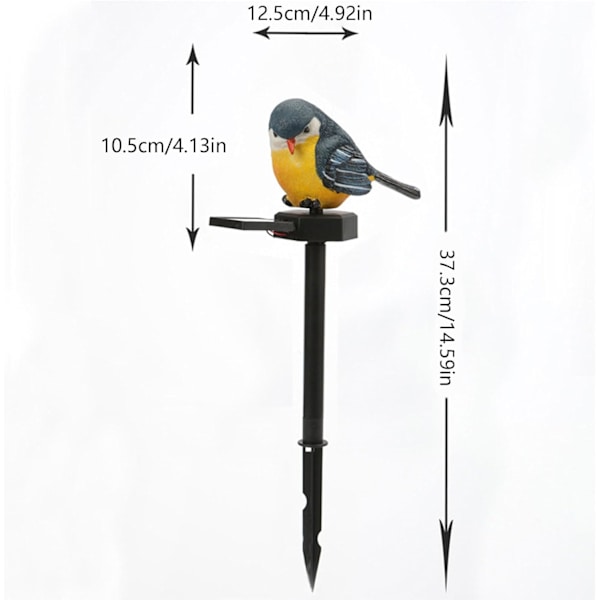 Solcelledrevet havefigur - fuglestatue lampe | LED stibelysning | baghave græsplæne dekoration | naturinspirerede haveindsatser | udendørs accent Orkidé fågel
