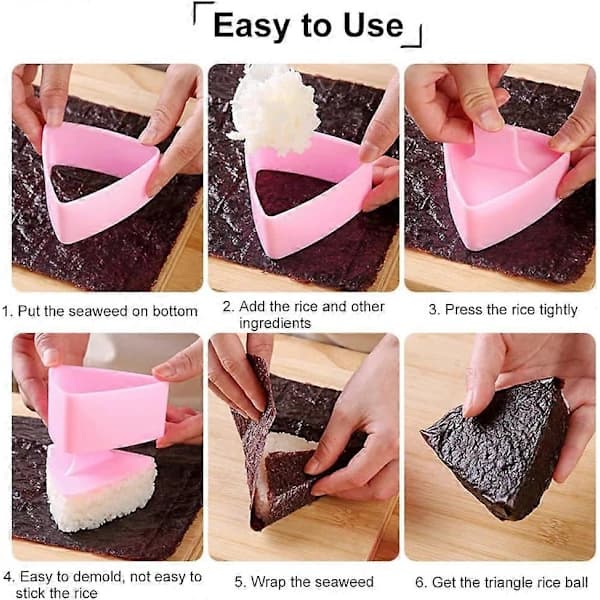 Onigiri Form Triangel, 2-pakning Stor Risbolleform Sushi-maker—maks