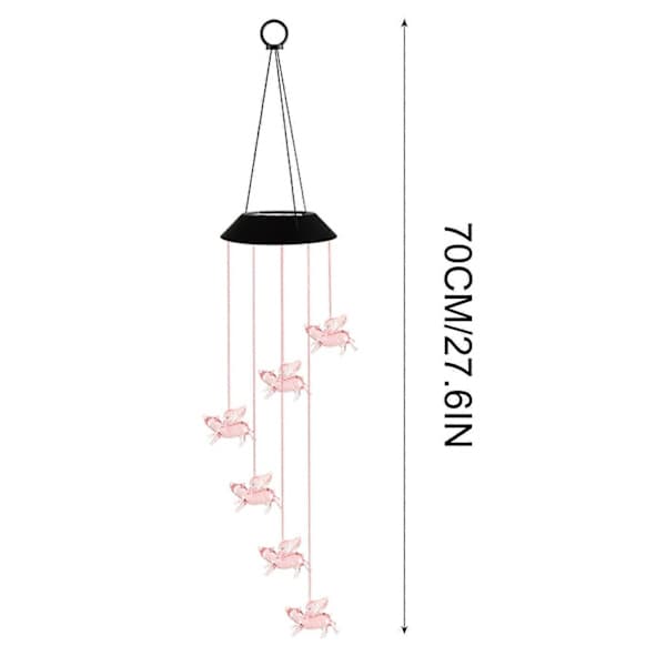 Solar LED Flyvende Gris Vindspil Lys Have Dekoration Ornament—max