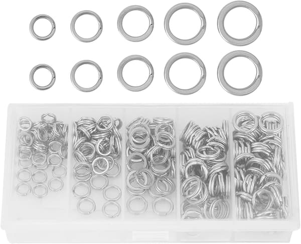 Fiske Split Ring, 200 stk. Rustfrit Stål Dobbelt Split Ring Connector Fiskeudstyr Tilbehør Split Ring