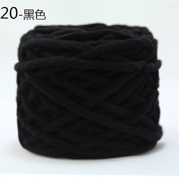 100g Chenille Scarf Tråd för stickning Gör-det-själv-material Färgglatt handstickat garn för handstickning Virkat tjockt ullgarn ull 20-svart
