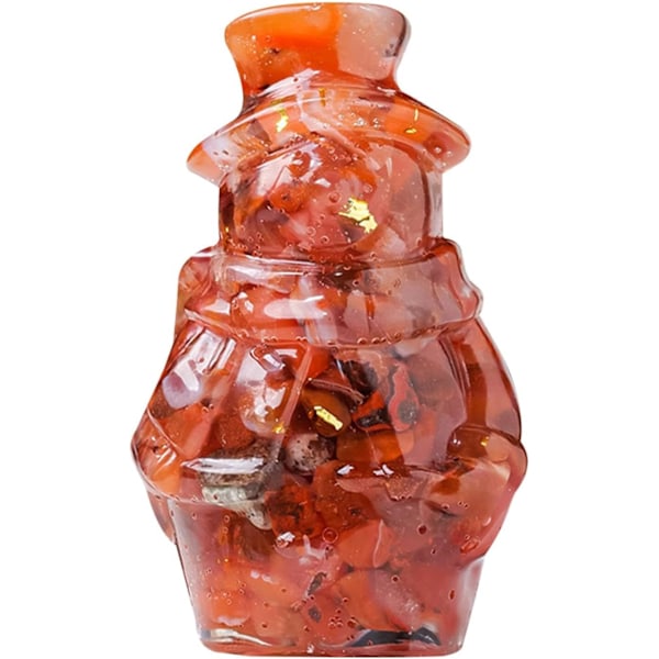 Kristalli Lumimieshahmo - 3D Joulu Miniatyyri, Punainen Agati Red agate