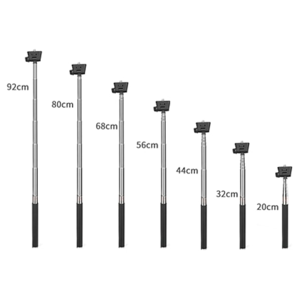 Selfie Stick Självutlösare Artefakt Handhållen Teleskopfäste Adapter Edge Monopod Selfie Stick För Gopro Action Kamera