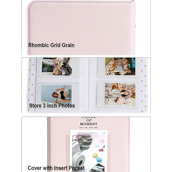 64 taskun fotoalbumi välittömille kamerakuville, 3 tuuman kuville, säilytyskotelo postimerkkejä, lippuja, kortteja varten Fujifilm Instax Mini 12/11/9 -vihreä