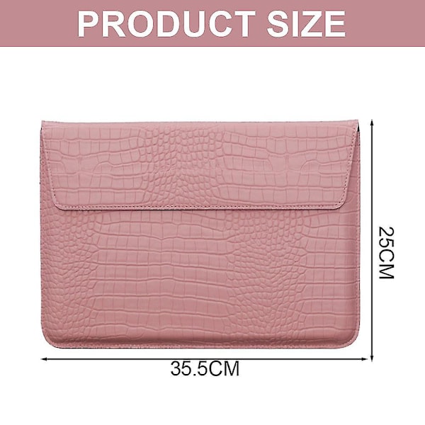 Krokodilmönstrad Faux Läder Flap Style Fodral Väska, 13 tum Laptop Ställ Sleeve Fodral, Laptop Skyddsfodral - Yvan rosa pink 13