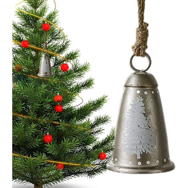 Metalliska Jul Klockor med Jutesnöre, Rustika Hörbara Klockor för Träd, Kransar och Dörrar Christmas tree bells