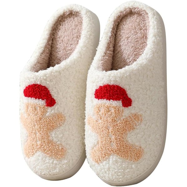 Morsomme Elg Juletoffler for Menn og Kvinner, Varme Plysj Sovesko Red Pepper Bread E 36/37 EU