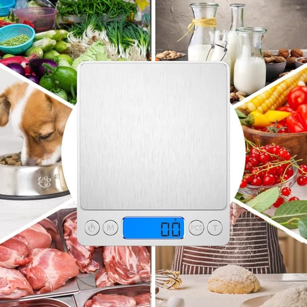 Kitchen Scale - Milligram Scale - Electronic Scale - 0.01 to 500 grams - Silver