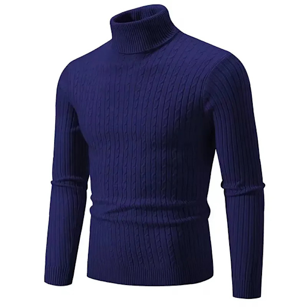 Hög Hals Tröja Pullover Stickade Varm Casual Män Kläder Stickade Tröja Män 04-beige Asiatisk 2XL(60-85Kg)