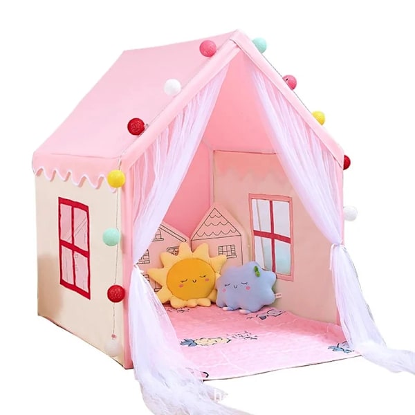 Bärbar Baby Lek Hus Barn Tält Teepee Tält Enfant Kids Pink Blå Kids Lek House Inomhus Leksak Princes Hus Blå