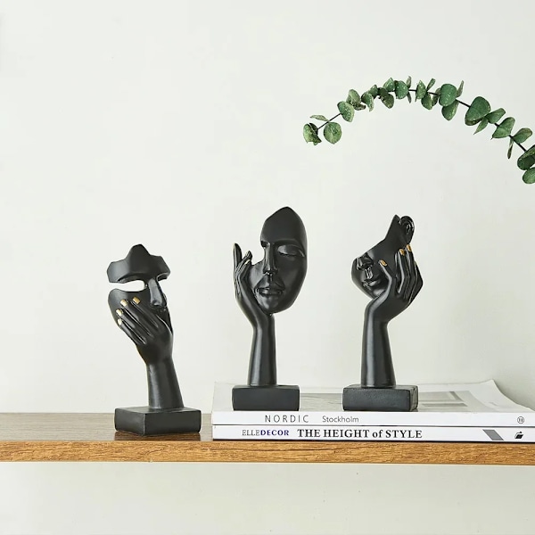 Menneskelig Ansikt Statue Ornament Harpiks Skandinavisk Stil Skrivebord TV Skap Vinkjøler Hjemmedekorasjon Båter SHBA2890014