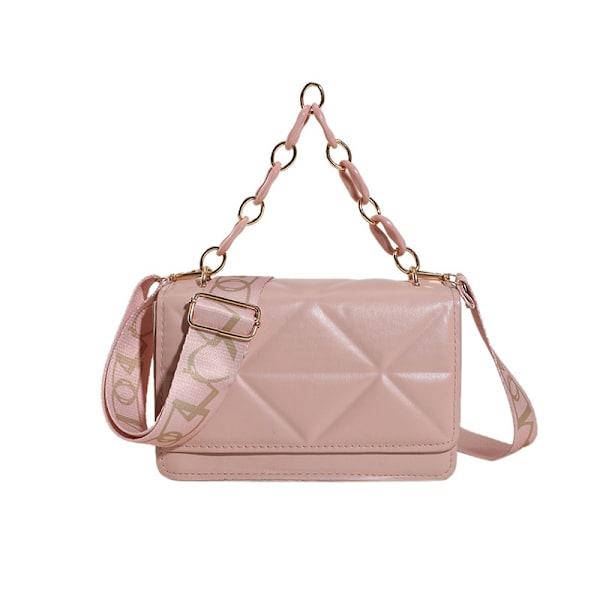 Avslappnad väska för kvinnor höst 2023 ny trendig stilfull bra textur axel liten fyrkantig väska enkel ins bred rem crossbody väska Brun