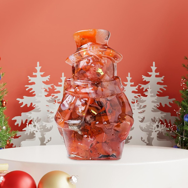 Kristalli Lumimieshahmo - 3D Joulu Miniatyyri, Punainen Agati Red agate