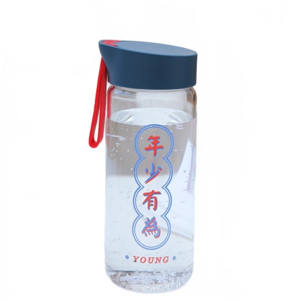 400ML vattenkopp i glas, Portable National Trendy för kvinnor Marinblå