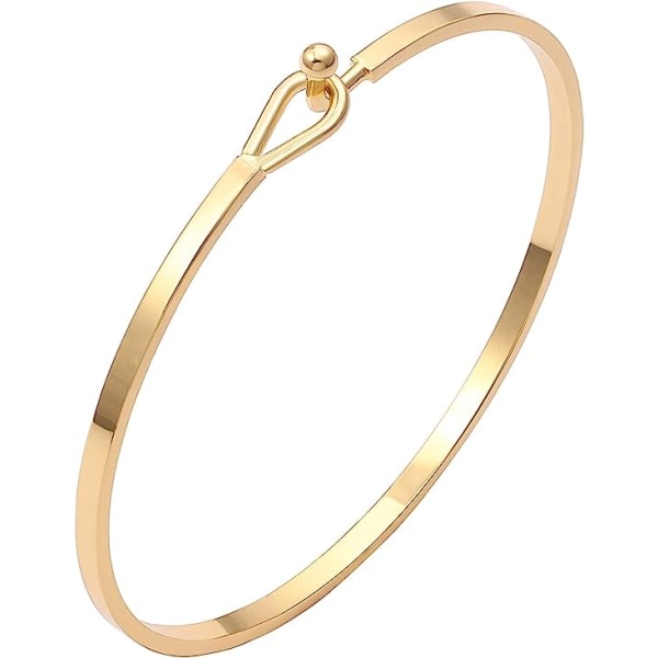 CQBB Snyggt guldstångsarmband för kvinnor Enkel ömtålig tunna manschettarmband Krokarmband 18K guldpläterad handgjorda minimalistiska smycken