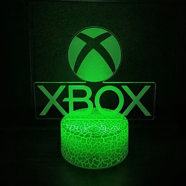 16 farver skiftende natlys 3D akryl LED touch bordlampe atmosfære rumdekor illusion lampe til jul 16 farver sort base til XBOX-spil
