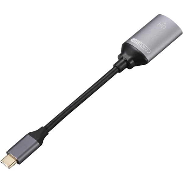 Type C til HD Adapterkabel, 4K Video og Lyd til Laptops, Sølv Silver