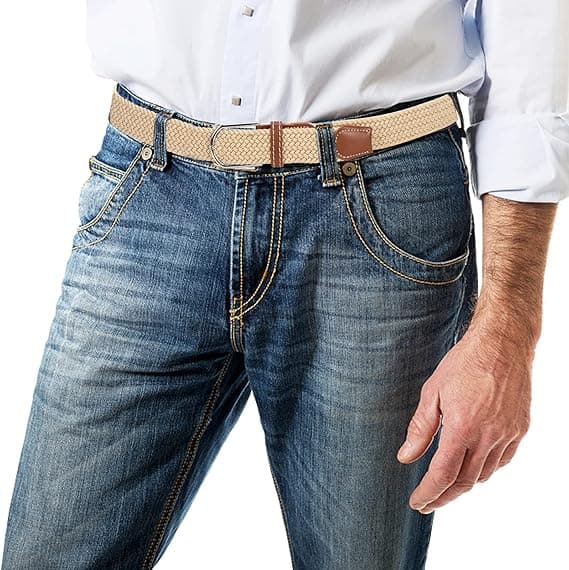 1 stk. khaki elastisk vevd belte, moderne elastisk vevd