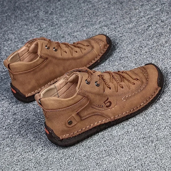 Gumrukfree Äkta Läderskor För Män 2024 Originala Herr Sneakers Gratis Frakt Och Billiga Originala Herr Sneakers Al 9926-1-Mörk Khaki 41