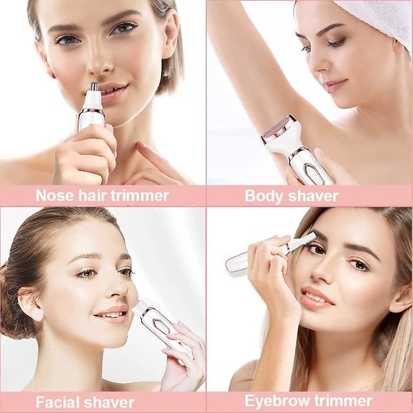 4 i 1 elektrisk barbermaskin for kvinner USB oppladbar vanntett barbermaskin for kvinner