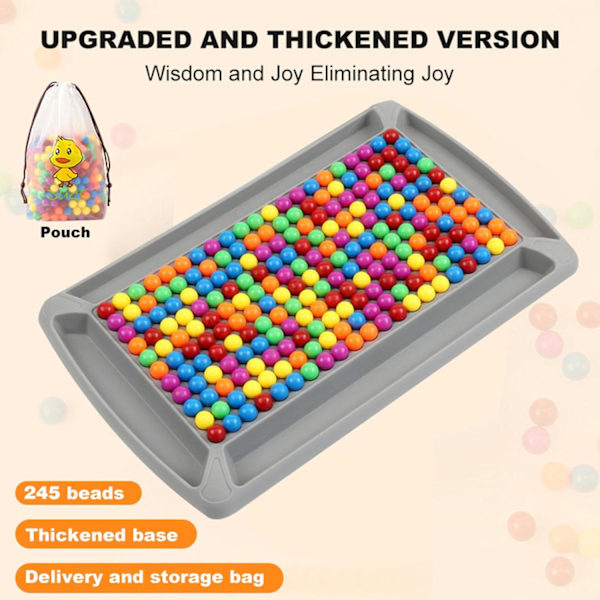 Rainbow Ball Duel Brädspel - Klassiskt Strategispel för Barn (245 Pärlor) Gray 245 beads